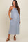 Blue Striped Linen Maternity Midi Dress