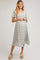White Floral Square Neck Smocked Maternity Midi Dress