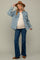 Navy Blue Flare Leg Maternity Jeans