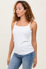 Ivory Ribbed Sleeveless Maternity Tank Top