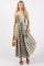 Light Olive Mixed Plaid Maxi Dress
