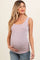 Light Pink Sleeveless Ribbed Square Neck Maternity Top