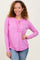 Pink Long Sleeve Exposed Seam Top