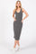 Charcoal Ribbed Sleeveless Fitted Dress