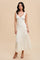 Cream Knit Deep V-Neck Maxi Dress