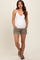 Olive Raw Hem Cargo Pocket Maternity Shorts