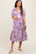 Lavender Floral Collared Tiered Maternity Midi Dress