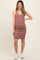 Burgundy Striped Rib Knit Maternity Dress