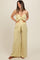 Yellow Front Tie Crop Top and Pant Maternity Set