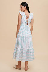 Vintage Green Floral Print Maxi Dress