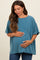 Teal Raw Rolled Hem Maternity Top
