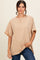 Taupe Raw Rolled Hem Top