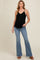 Blue Fringe Hem Flare Leg Maternity Jeans