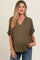 Olive V-Neck Pin-Tuck Detail Maternity Top