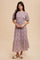Lavender Floral Textured Tied Open Back Maxi Dress