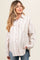 Taupe Stripe Button Down Maternity Shirt