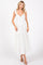 White Textured Tiered Midi Dress