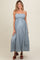 Navy Striped Cutout Back Maternity Maxi Dress