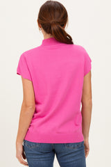 Fuchsia Mock Neck Knit Top
