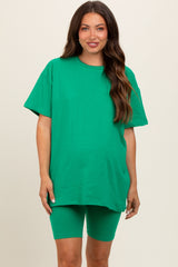 Green Biker Shorts Set