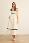 Cream Contrast Trim Maxi Dress