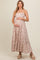 Mauve Floral Ruffle Hem Maternity Maxi Dress