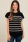 Black Striped Dolman Short Sleeve Maternity Sweater