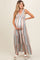Multi-Color Striped Smocked Racerback Maternity Maxi Dress
