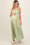 Yellow Print Halter Maternity Maxi Dress