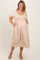 Cream Crochet Bodice Cotton Plus Maternity Midi Dress