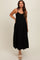Black Striped V-Neck Sleeveless Side Pocket Maternity Dress