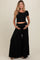 Black Crop Top and Wide Leg Pant Maternity Set