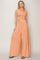 Orange Crop Top Wide Leg Pant Set