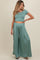Jade Crop Top Wide Leg Pant Maternity Set