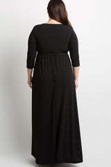 PinkBlush Black Sash Tie Wrap Plus Maxi Dress