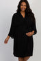 PinkBlush Black Crochet Trim Plus Delivery/Nursing Maternity Robe
