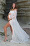 Ivory Lace Off Shoulder Maternity Photoshoot Gown/Dress