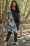 PinkBlush Green Floral Chiffon Long Maternity Plus Cover Up