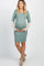 PinkBlush Dusty Sage Crochet Sleeve Ruched Maternity Dress