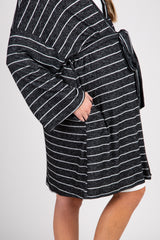 PinkBlush Charcoal Heather Striped Delivery/ Nursing Maternity Robe