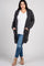 PinkBlush Charcoal Knit Elbow Patch Plus Cardigan