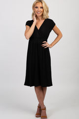 PinkBlush Black Draped Maternity/Nursing Dress