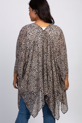 Mocha Leopard Print Chiffon Plus Maternity Cover Up