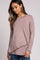 PinkBlush Taupe Solid Layered Front Long Sleeve Maternity/Nursing Top