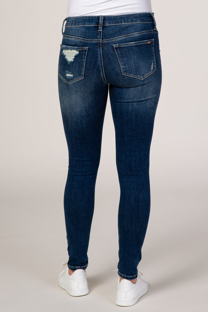 PinkBlush Blue Distressed Maternity Jeans