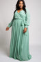 Mint Green Chiffon Plus Maxi Dress