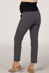 PinkBlush Charcoal Cropped Maternity Dress Pants