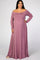 Mauve Solid Off Shoulder Plus Maternity Maxi Dress