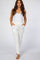 White Soft Brushed Drawstring Maternity Lounge Pants