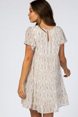 Ivory Floral Tiered Maternity Babydoll Dress
